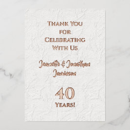 感謝のメモ どんな結婚記念日 ローズゴールド 箔招待状