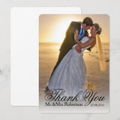 感謝のメモ | シンプルなウェディングフォト サンキューカード (正面/裏面)