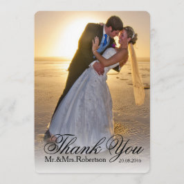 感謝のメモ | シンプルな結婚式の写真 サンキューカード