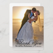 感謝のメモ | シンプルな結婚式の写真 サンキューカード (正面/裏面)