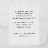 感謝のメモ 50周年 ゴールド 箔招待状 (裏面)