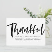 感謝のモダンな黒と白の感謝祭 招待状 (スタンド正面)