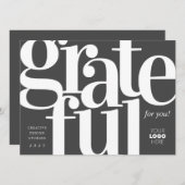 感謝のモダン木炭ビジネスホリデーカード シーズンカード (正面/裏面)