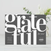 感謝のモダン木炭ビジネスホリデーカード シーズンカード (スタンド正面)