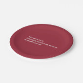 感謝のモダン詩バーガンミニマルディ感謝祭 ペーパープレート (アングル)