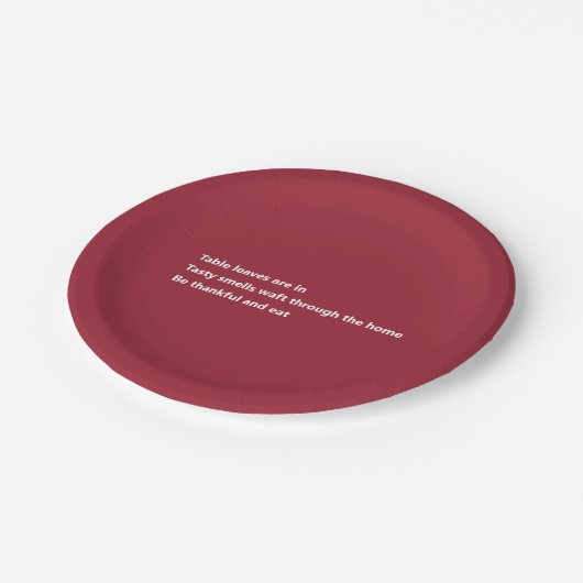 感謝のモダン詩バーガンミニマルディ感謝祭 ペーパープレート (アングル)