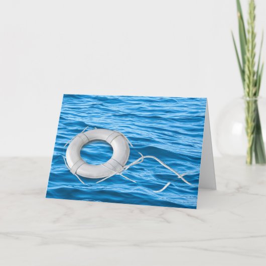 感謝のライフリングが水に浮かぶ カード (正面)