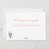 感謝のワイルドフラワーオレンジ感謝祭 シーズンカード (裏面)