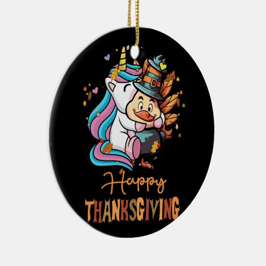 感謝の一角獣トルコ幸せな感謝の贈り物 セラミックオーナメント (右)