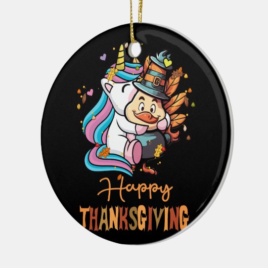 感謝の一角獣トルコ幸せな感謝の贈り物 セラミックオーナメント (左)