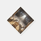 感謝の七面鳥と食べポークサイン スタンダードカクテルナプキン (角)