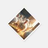 感謝の七面鳥と食べポークサイン スタンダードカクテルナプキン (角)