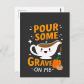 感謝の七面鳥に肉汁を注ぐ ポストカード (正面/裏面)