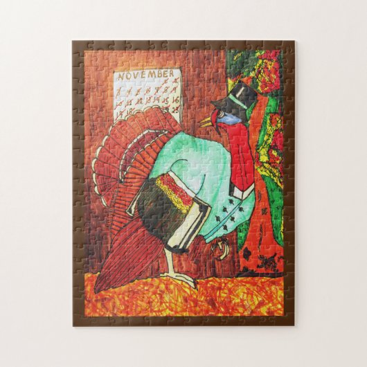 感謝の七面鳥をジグソー走パズルに ジグソーパズル (縦)