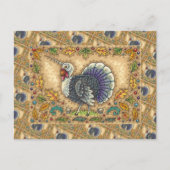 感謝の七面鳥ユニコーンお洒落、ファンタジー。 シーズンポストカード (正面)