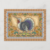 感謝の七面鳥ユニコーンお洒落、ファンタジー。 シーズンポストカード (正面)