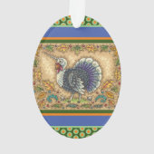 感謝の七面鳥ユニコーン，お洒落ファンタジー オーナメント (裏面)