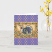 感謝の七面鳥ユニコーン,お洒落ファンタジー カード (黄色い花)