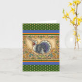 感謝の七面鳥ユニコーン,お洒落ファンタジー カード (黄色い花)