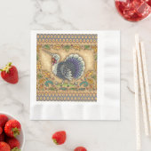 感謝の七面鳥ユニコーン,お洒落ファンタジー 縁ありランチョンナプキン (インサイチュ)