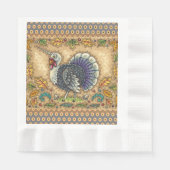 感謝の七面鳥ユニコーン,お洒落ファンタジー 縁ありランチョンナプキン (正面)