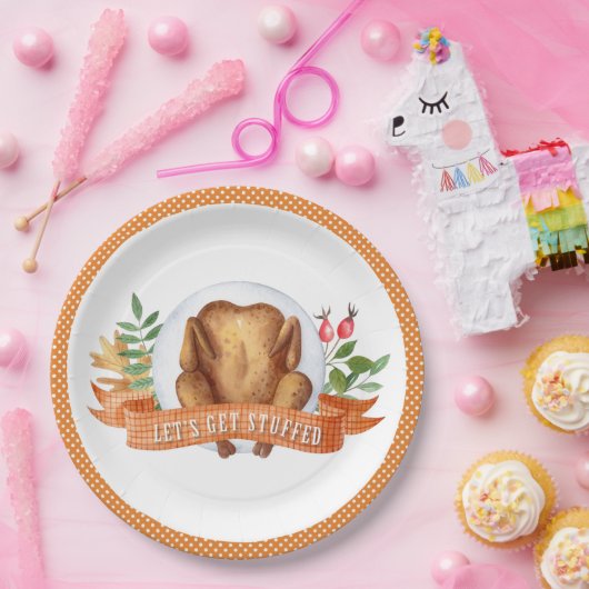 感謝の七面鳥詰まったを手に入れよう ペーパープレート (パーティー)