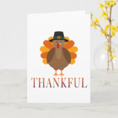 感謝の七面鳥 カード (黄色い花)