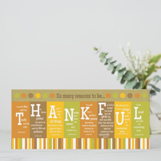 感謝の両面聖なる書物、 経典の詩感謝祭カード シーズンカード (スタンド正面)