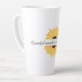 感謝の人々は幸せな人々であるパーソナライズ カフェラテマグ (左アングル)