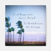 「感謝の人」ハワイのヤシの木の引用文写真 マグネット (正面)