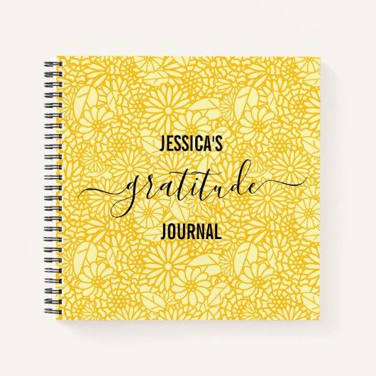 感謝の仕訳名フローラデイジーパターン ノートブック (正面)