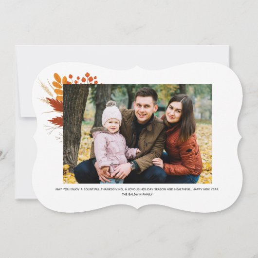 感謝の休日のフォトカード 招待状 (裏面)