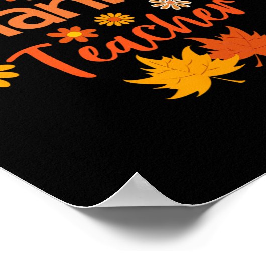 感謝の先生女性秋先生感謝祭 ポスター (角)