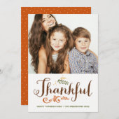 感謝の写真お洒落幸せな感謝祭II シーズンカード (正面/裏面)