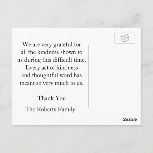 感謝の写真ポストカード ポストカード (裏面)