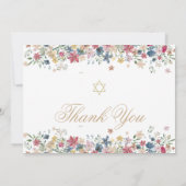 感謝の写真宗教的なかわいい花の野原のカード 招待状 (裏面)