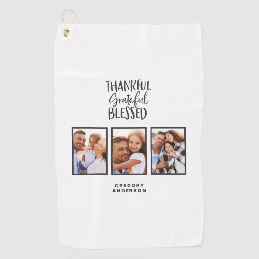 感謝の写真賛美感謝の感謝祭 ゴルフタオル (正面)