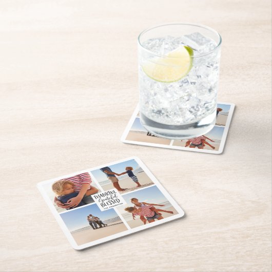 感謝の写真賛美感謝の感謝祭 スクエアペーパーコースター (インサイチュ)