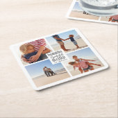 感謝の写真賛美感謝の感謝祭 スクエアペーパーコースター (アングル)