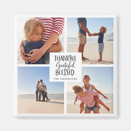 感謝の写真賛美感謝の感謝祭 マグネット (正面)