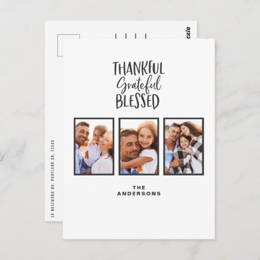 感謝の写真賛美感謝感謝祭フェイク ポストカード (正面/裏面)
