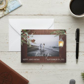 感謝の写真 ウェディング ウッド ウィンター クリスマス ノートカード