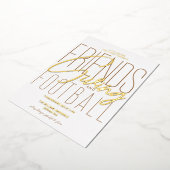 感謝の友情サッカー感謝の気持ちパーティー 箔招待状 (回転した状態)