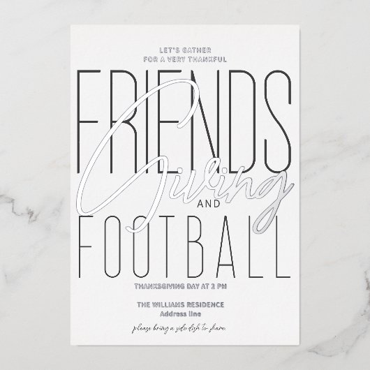 感謝の友情サッカー感謝の気持ちパーティー 箔招待状 (正面)