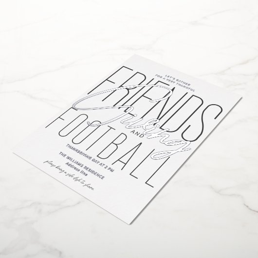 感謝の友情サッカー感謝の気持ちパーティー 箔招待状 (回転した状態)