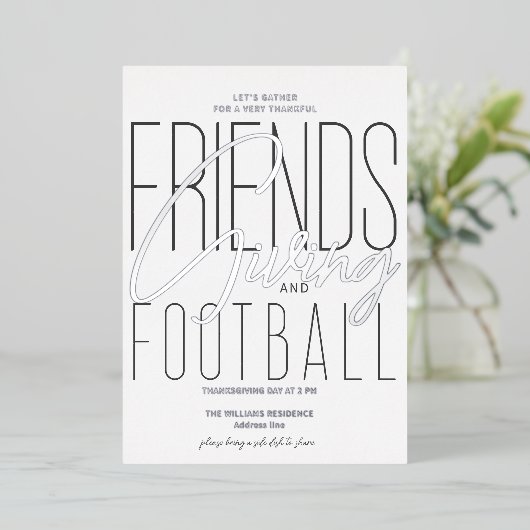 感謝の友情サッカー感謝の気持ちパーティー 箔招待状 (立ち正面)