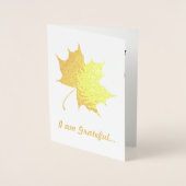 感謝の友情紅葉カスタム文字 箔カード (正面)