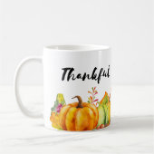感謝の収穫用カボチャ葉、木、葉 コーヒーマグカップ (左)