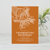 感謝の収穫 | 感謝祭パーティーオレンジ 招待状 (スタンド正面)