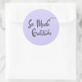 感謝の台本モダンタイポグラフィ薄紫 ラウンドシール (バッグ)